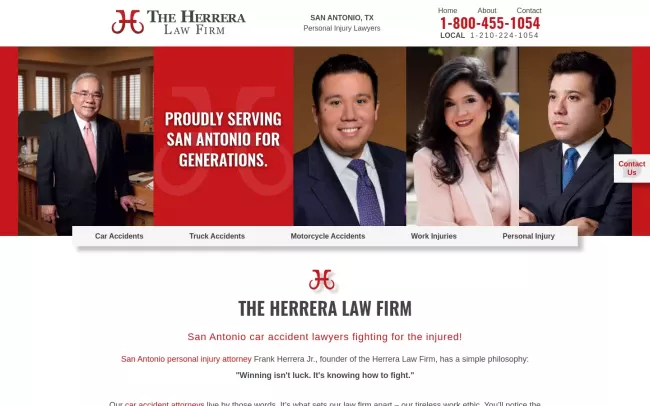 Screenshot of the The Herrera Law Firm Website