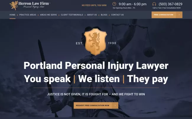 Screenshot of the Herron Law Firm Website