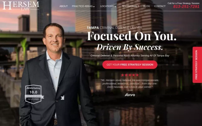 Screenshot of the Hersem Law Website