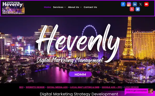 Screenshot of the Hevenly Digital Marketing Management Website