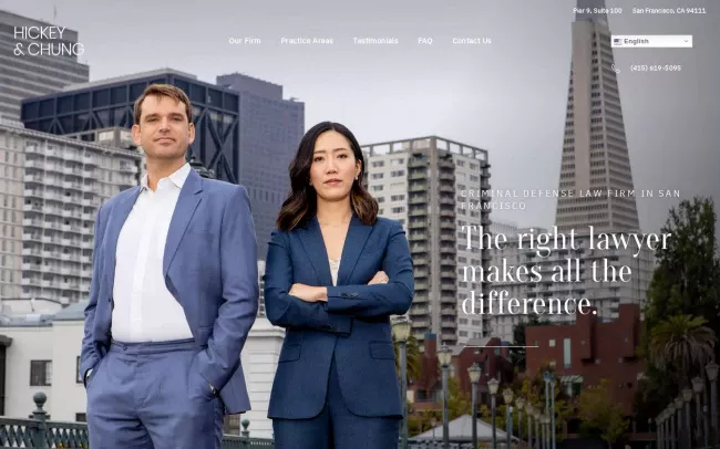 Screenshot of the Hickey & Chung, LLP Website