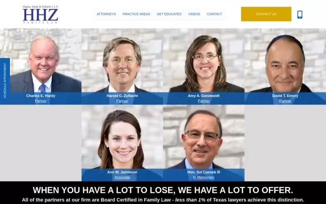 Screenshot of the Higdon, Hardy & Zuflacht, L.L.P. Website