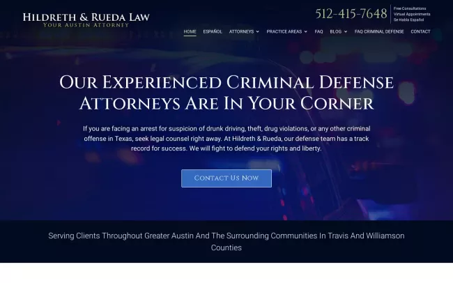 Screenshot of the Hildreth & Rueda Website