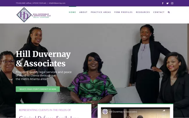 Screenshot of the Hill Duvernay and Associates, LLC Website