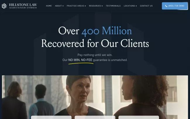 Screenshot of the Hillstone Law Website