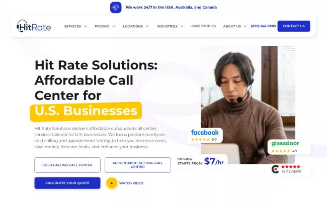 Screenshot of the Hit Rate Solutions Website