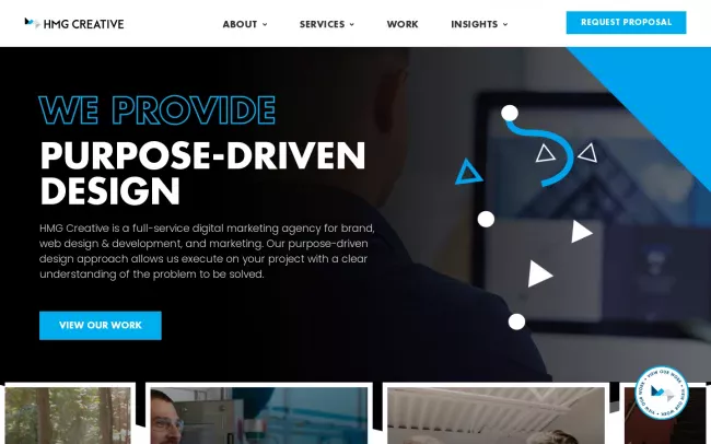 Screenshot of the HMG Creative Website