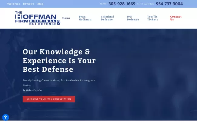 Screenshot of the The Hoffman Firm Website