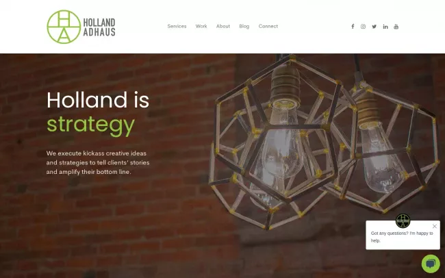Screenshot of the Holland Adhaus Website