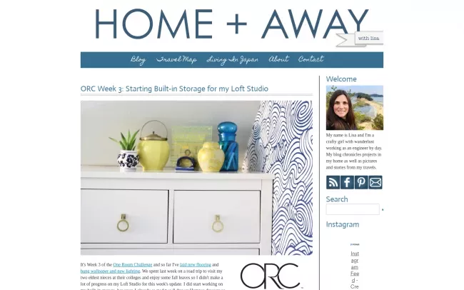 Screenshot of the Home And Away With Lisa Blog