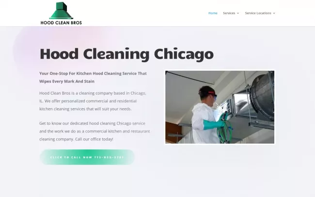 Screenshot of the Hood Cleaning Chicago IL Website