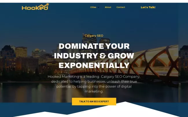 Screenshot of the Hooked Marketing - Calgary SEO Company Website