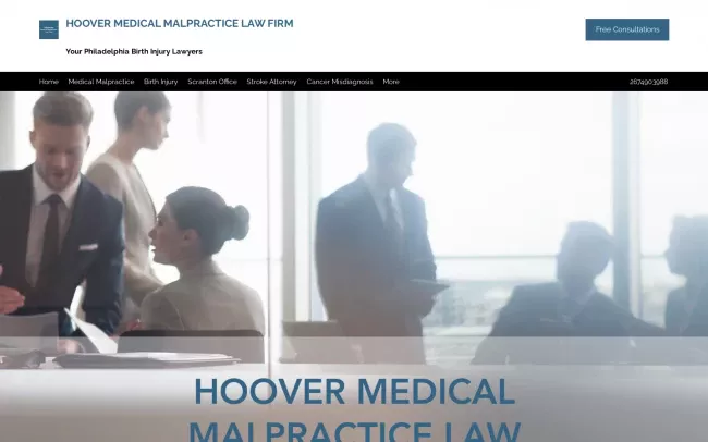 Screenshot of the Hoover Medical Malpractice Website