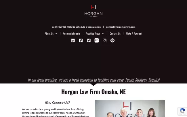 Screenshot of the Horgan Law Firm Website