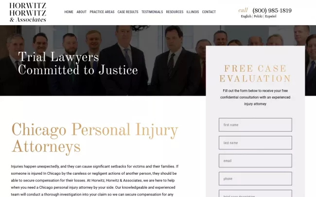 Screenshot of the Horwitz, Horwitz and Associates, Ltd. Website