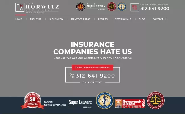 Screenshot of the The Horwitz Law Group Website