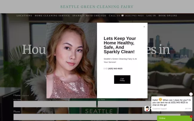 Screenshot of the House Cleaning Services Tacoma, WA Website