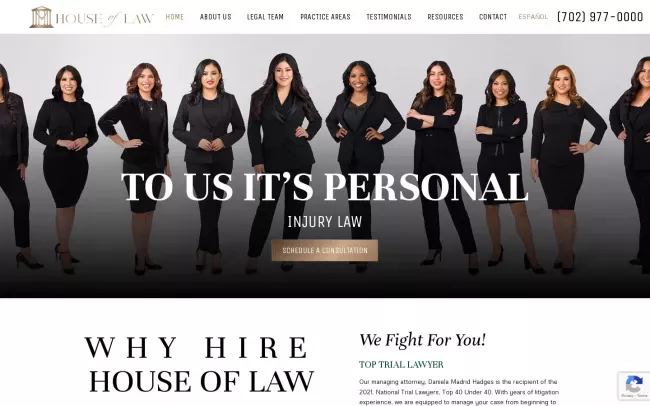 Screenshot of the HOUSE OF LAW Website