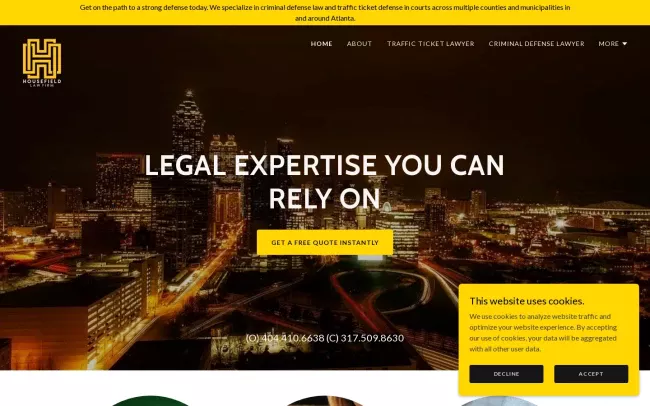 Screenshot of the Housefield Law Firm Website