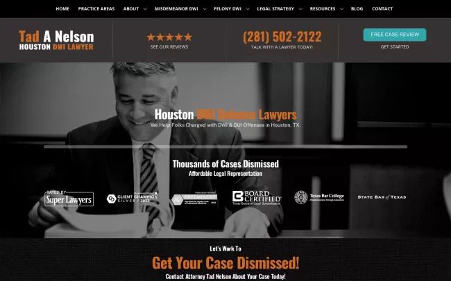 Houston DWI Lawyer Tad A Nelson