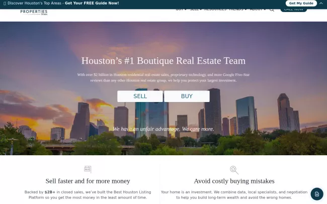 Screenshot of the Houston Properties Team Blog