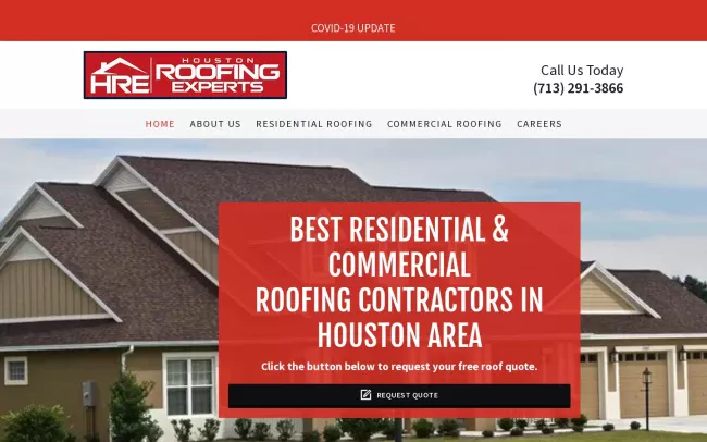 Screenshot of the Houston Roofing Experts Website