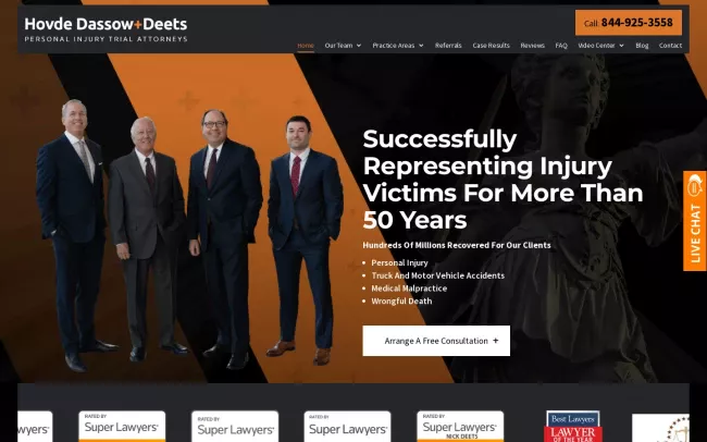 Screenshot of the Hovde Dassow + Deets Website