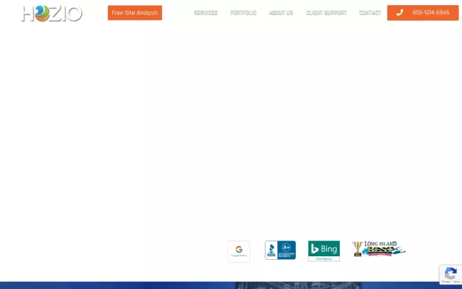 Screenshot of the Hozio Website