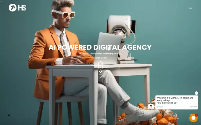Screenshot of the HS – Higher Site AI-Powered Digital Agency Website