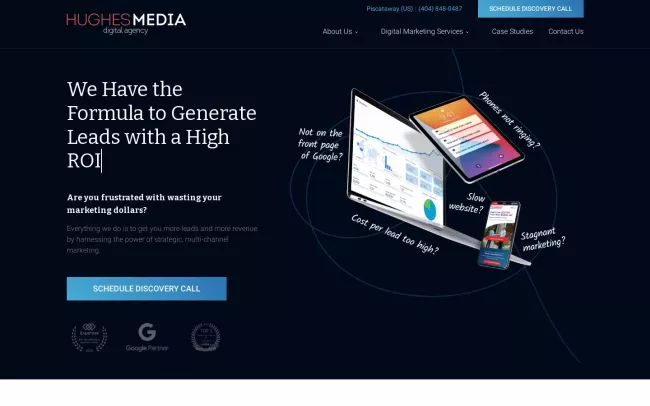 Screenshot of the Hughes Media Digital Agency Website
