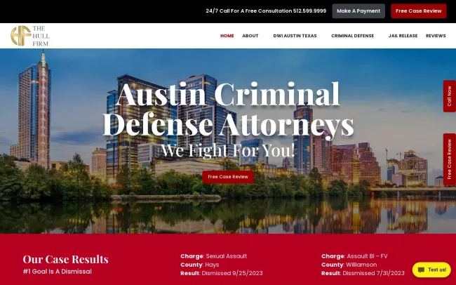 Screenshot of the The Hull Firm Website
