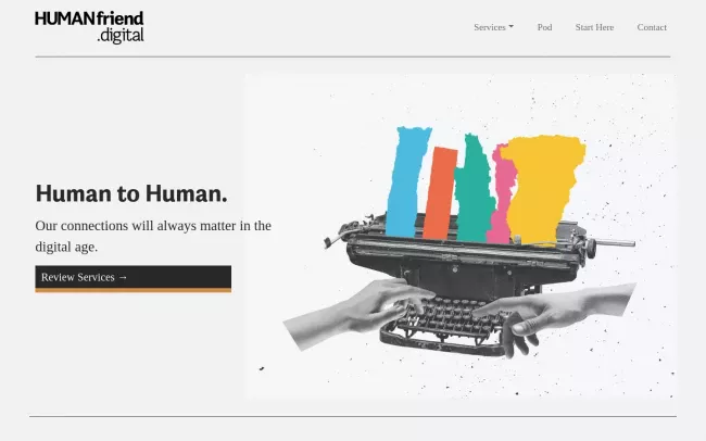 Screenshot of the HUMANfriend.digital Website