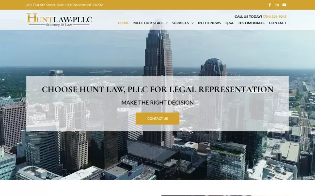 Screenshot of the Hunt Law, PLLC Website