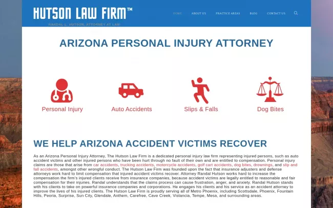 Screenshot of the Hutson Law Firm Website