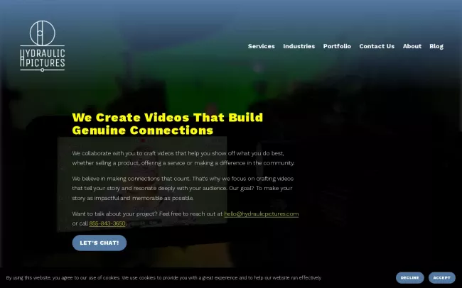 Screenshot of the Hydraulic Pictures Website