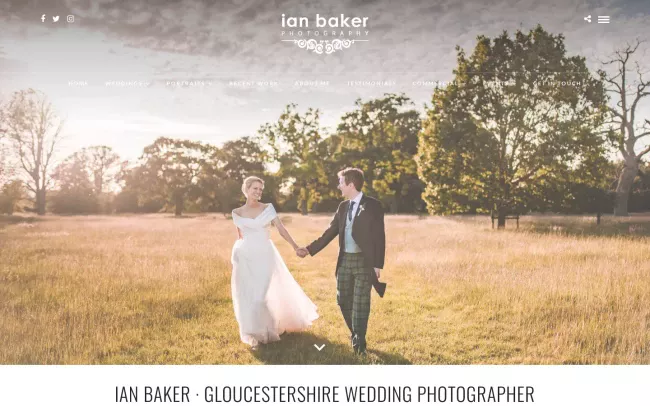 Screenshot of the Ian Baker Photography Website