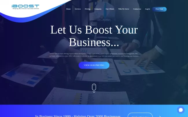 Screenshot of the iBoost Web Website