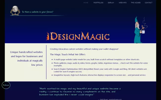 Screenshot of the iDesignMagic Website