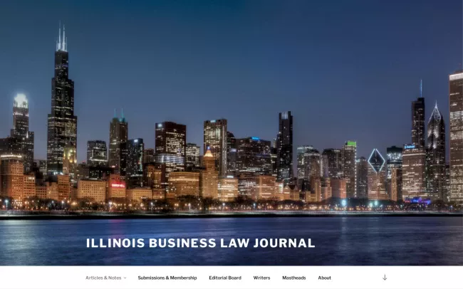 Screenshot of the Illinois Business Law Journal - Top Blog For Lawyers