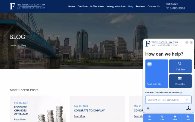 Screenshot of the The Fleischer Law Firm LLC Blog
