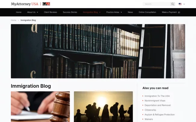 Screenshot of the MyAttorney USA Blog