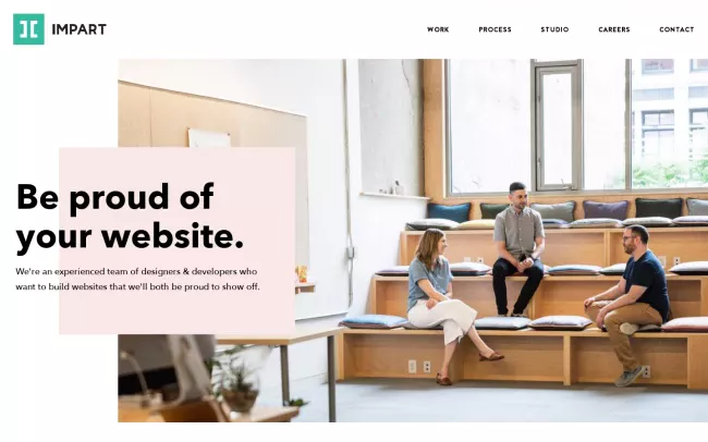 Screenshot of the Impart Creative Website