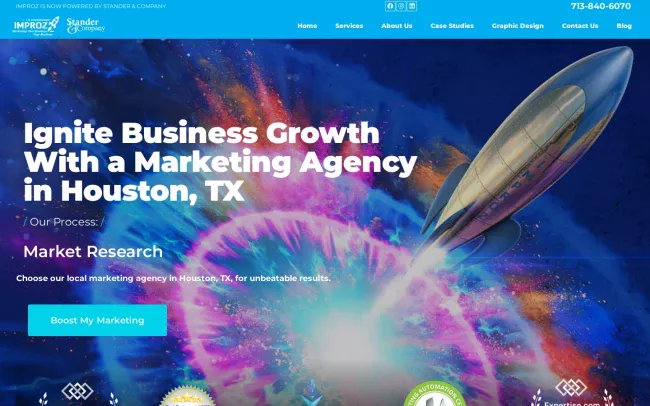 Screenshot of the IMPROZ Marketing Website