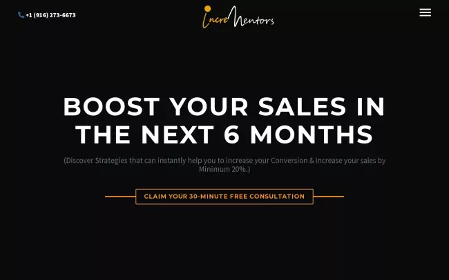Screenshot of the Incrementors Website