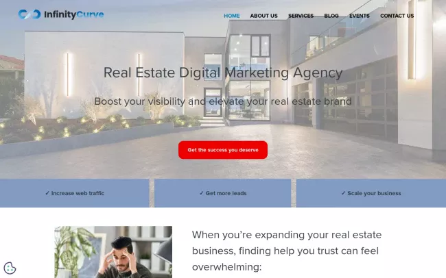 Screenshot of the Infinity Curve Website