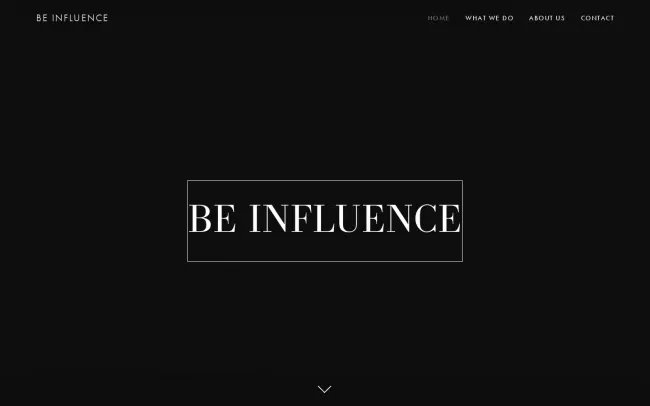 Screenshot of the BE INFLUENCE Website