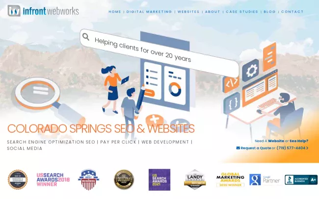 Screenshot of the Infront Webworks Website
