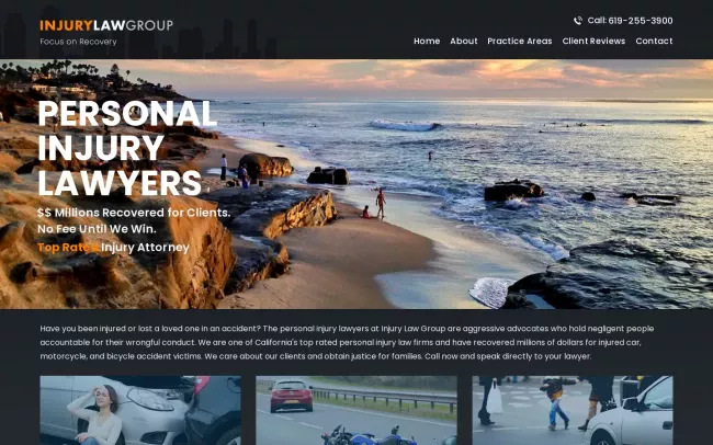 Screenshot of the Injury Law Group Website