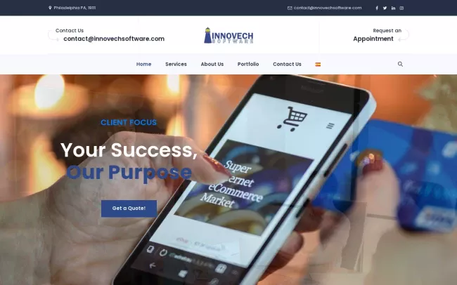 Screenshot of the Innovech Software Website