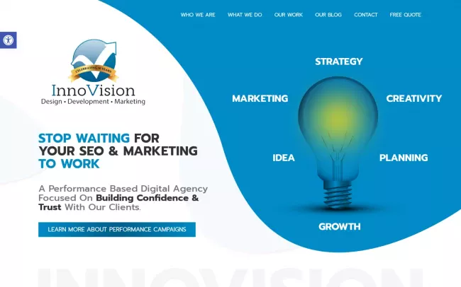 Screenshot of the InnoVision Website
